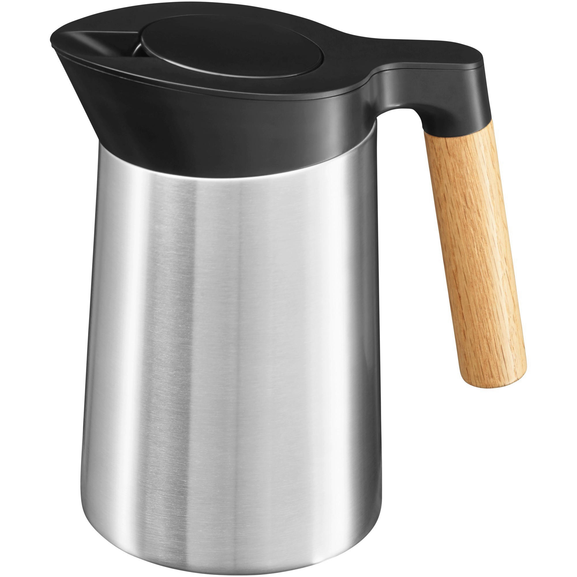 ISOLIERKANNE 1 l  - Edelstahlfarben/Schwarz, Design, Holz/Kunststoff (1l) - WMF