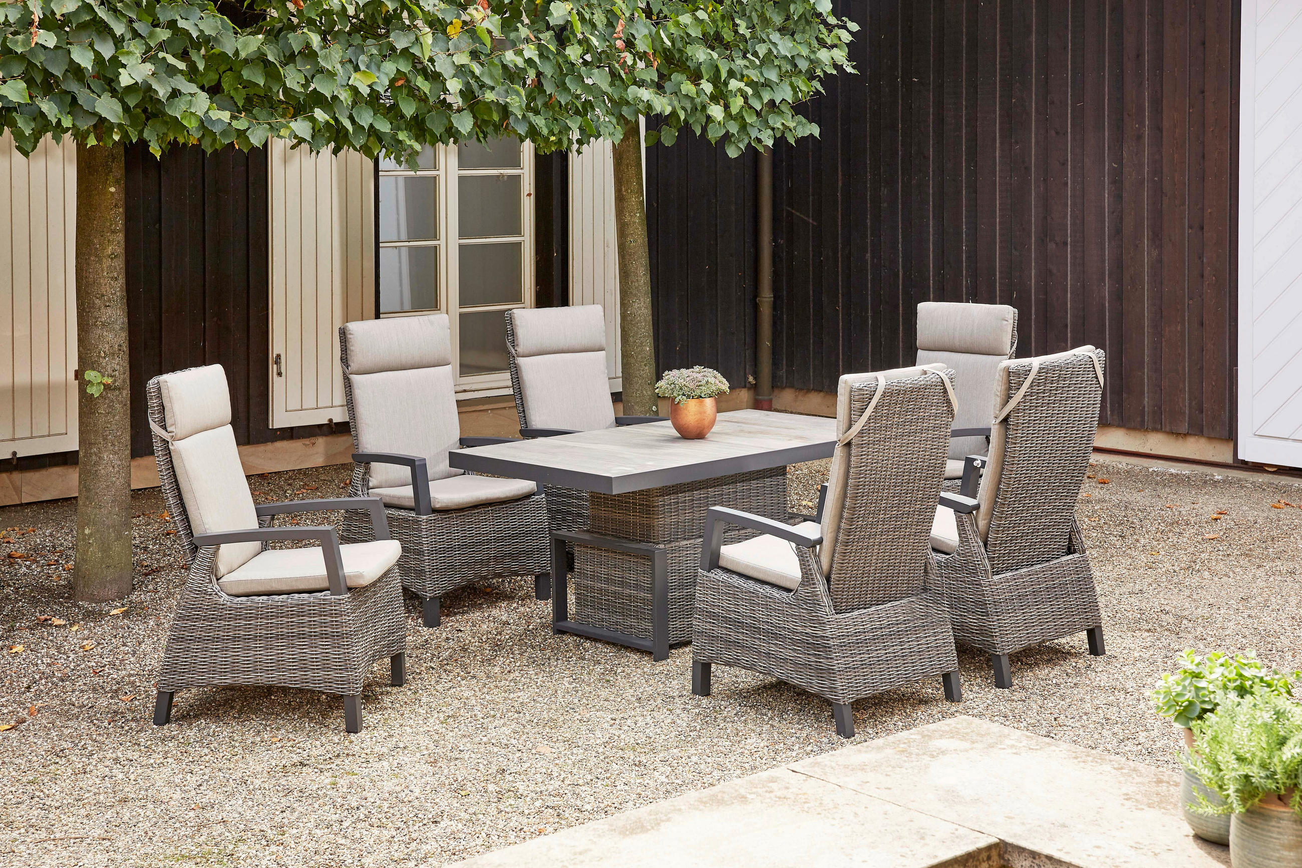 LOUNGEGARNITUR 7-teilig   72/103/93 cm Aluminium  - Grau, Basics, Keramik/Kunststoff (72/103/93cm) - Siena Garden