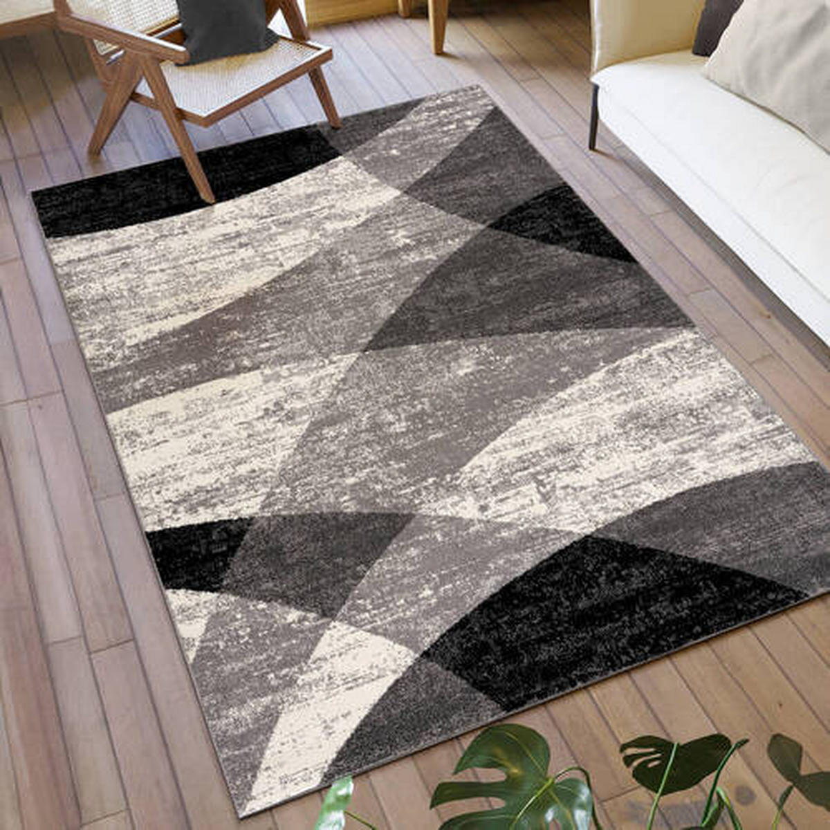 VINTAGE PREPROGA  200/290 cm  tkano  krem barve, siva  - siva/krem barve, Design, tekstil (200/290cm)