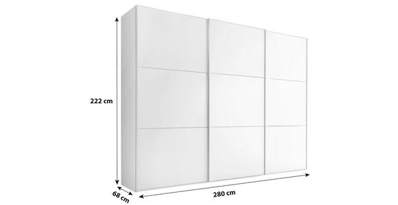 SCHWEBETÜRENSCHRANK 298/222/68 cm 3-türig  - Alufarben/Weiß, Holzwerkstoff/Metall (298/222/68cm) - Moderano