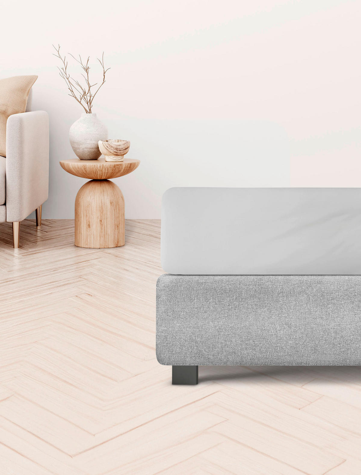 SPANNLEINTUCH 180-200/200 cm Jersey  - Grau, KONVENTIONELL, Textil (180-200/200cm) - Irisette