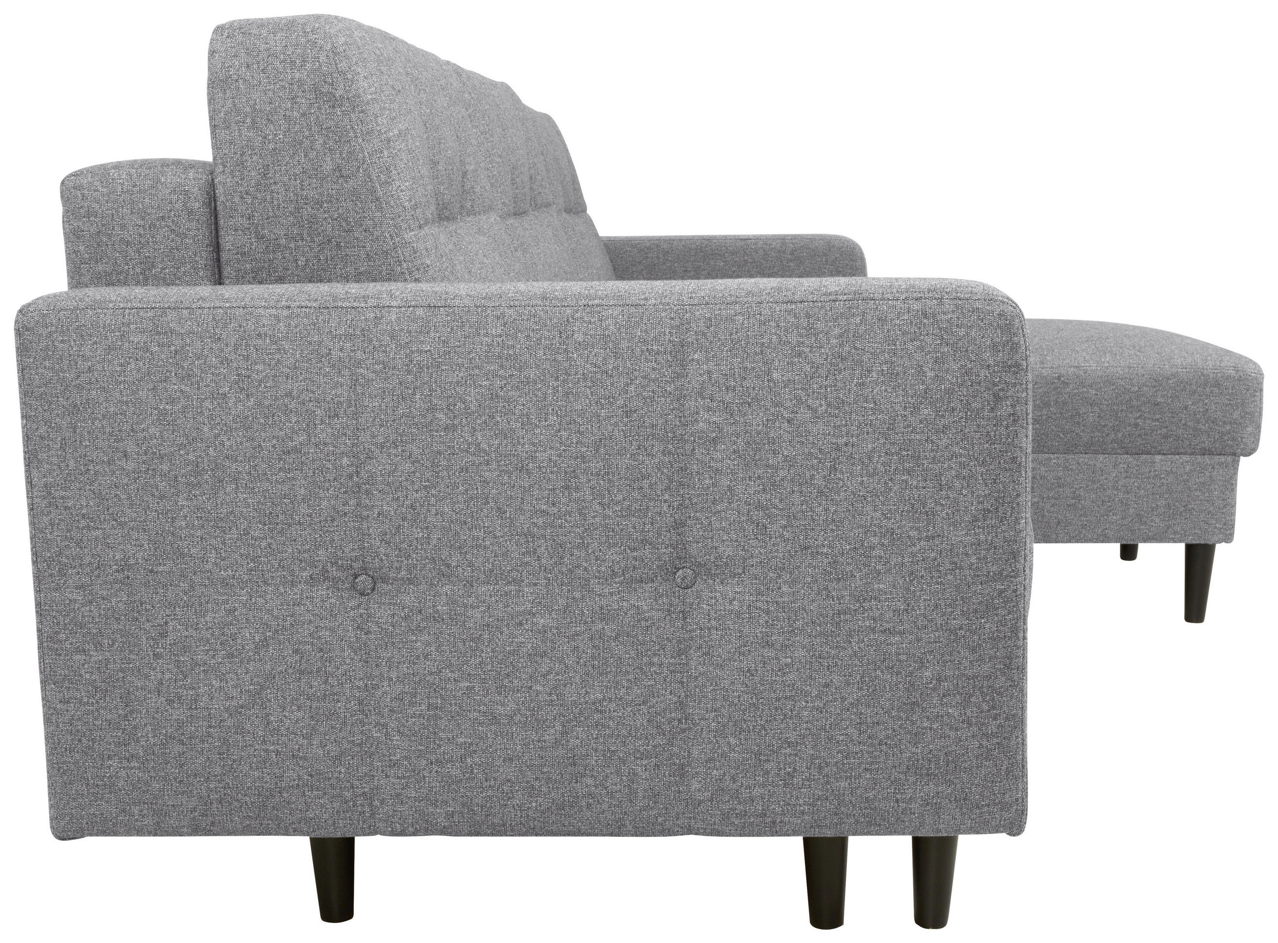 ECKSOFA in Flachgewebe Dunkelgrau - Dunkelgrau/Schwarz, Konventionell, Holz/Textil (223/157cm) - MID.YOU