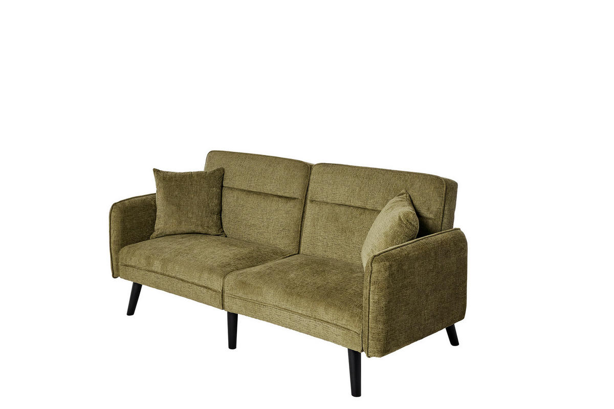 SCHLAFSOFA Bouclé Grün, Opal  - Champagner/Opal, MODERN, Holz/Textil (191/83/84cm) - Livetastic