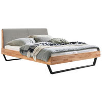 BETT 140/200 cm  in Anthrazit, Kernbuche  - Anthrazit/Hellgrau, Natur, Holz/Metall (140/200cm) - Hasena
