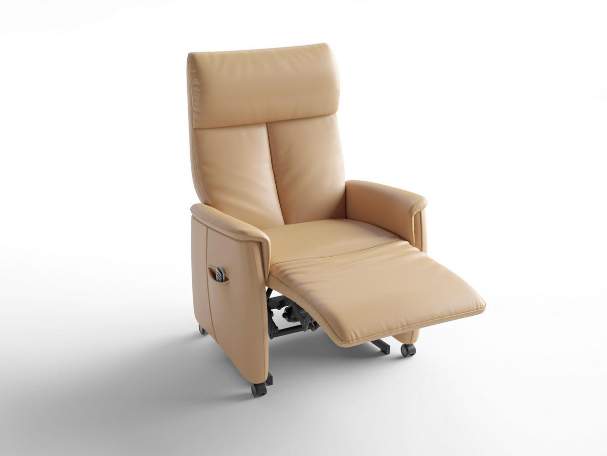 RELAXAČNÉ KRESLO, koža, cappuccino - čierna/cappuccino, Basics, koža/plast (76/112/84cm) - Sit & More