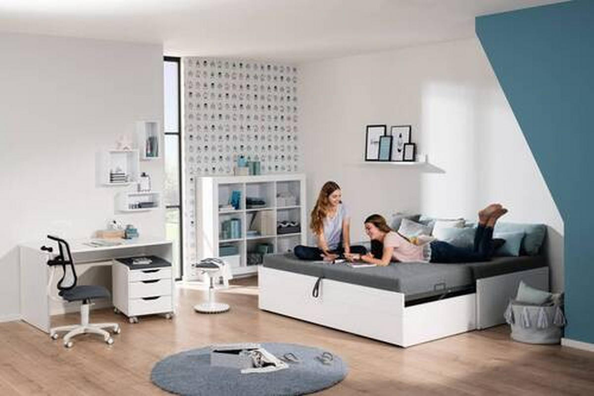 AUSZIEHBETT 100/200 cm Weiss  - Weiss, Basics, Holz/Holzwerkstoff (100/200cm) - Paidi
