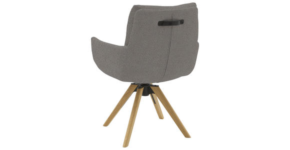 ARMLEHNSTUHL  Sitzfläche 360° drehbar, mit Griff Flachgewebe  Anthrazit  - Eichefarben/Anthrazit, Design, Holz/Textil (62/90/68cm) - Valnatura