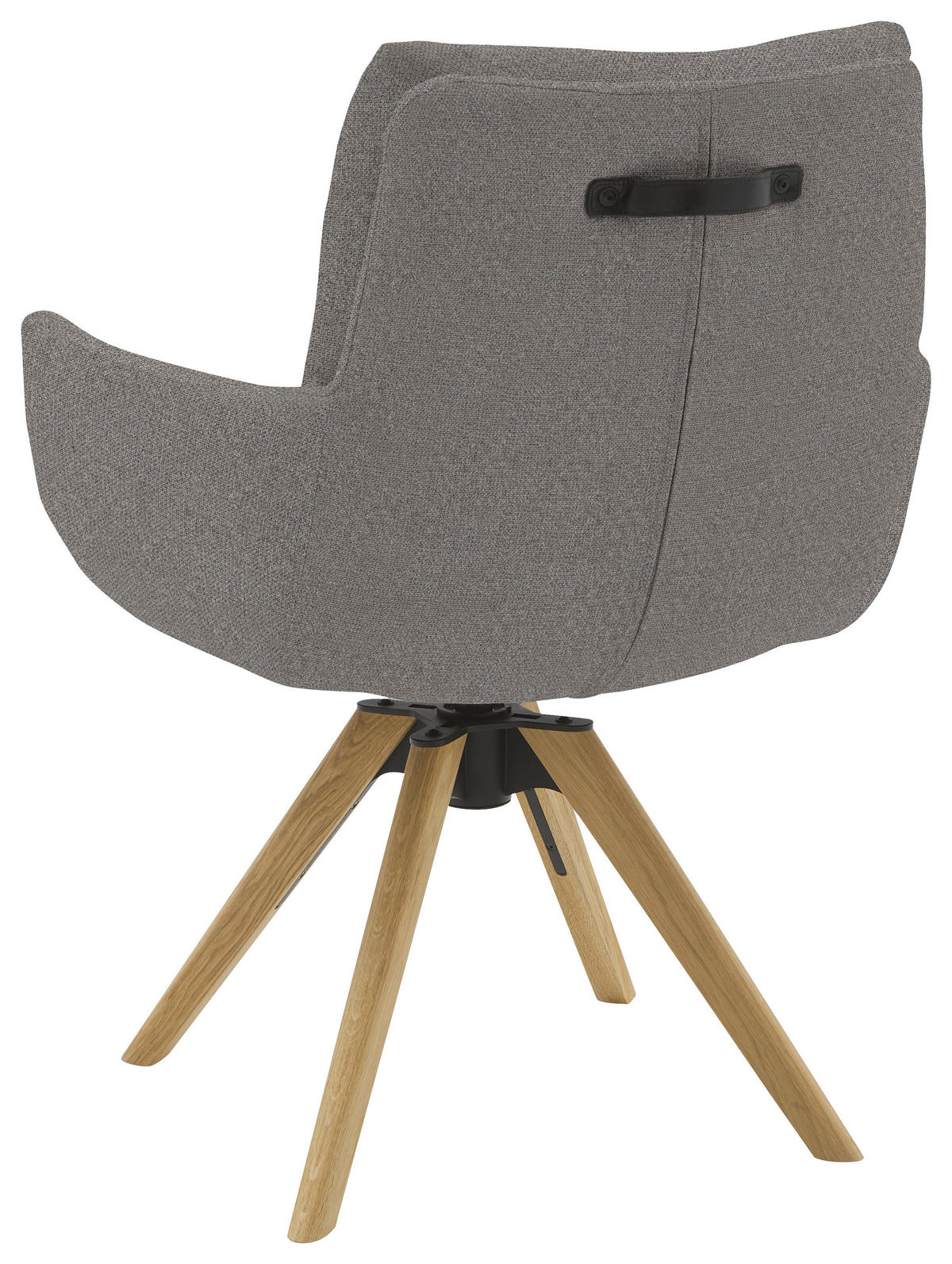 ARMLEHNSTUHL  Sitzfläche 360° drehbar, mit Griff Flachgewebe  Anthrazit  - Eichefarben/Anthrazit, Design, Holz/Textil (62/90/68cm) - Valnatura