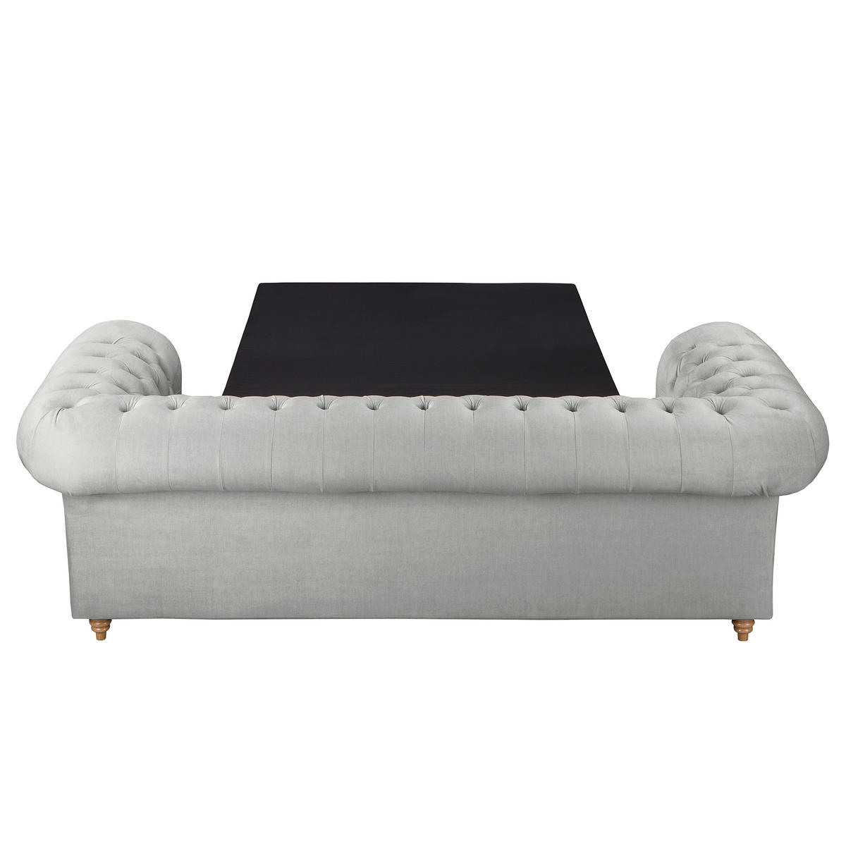 SCHLAFSOFA Mikrofaser Hellgrau Armteil links, Armteil rechts  - Hellgrau/Braun, Design, Holz/Textil (218/74/91cm) - P & B