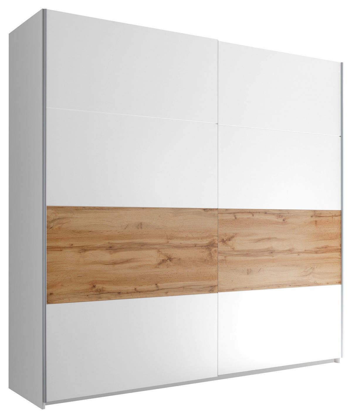 ORMAR - VISEĆA KLIZNA VRATA bela, divlji hrast  215/210/60 cm  - boja hrasta/bela, Moderno, metal/pločasti materijal (215/210/60cm) - Hom`in