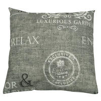 OUTDOOR-KISSEN in Grau, Weiß, Hellgrau Schriftzug 48/48 cm  - Hellgrau/Weiß, Design (48/48cm)