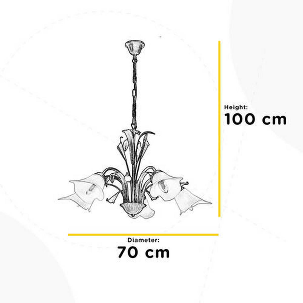 LUSTR, 70/100 cm  - bronzová, Natur, kov/sklo (70/100cm)