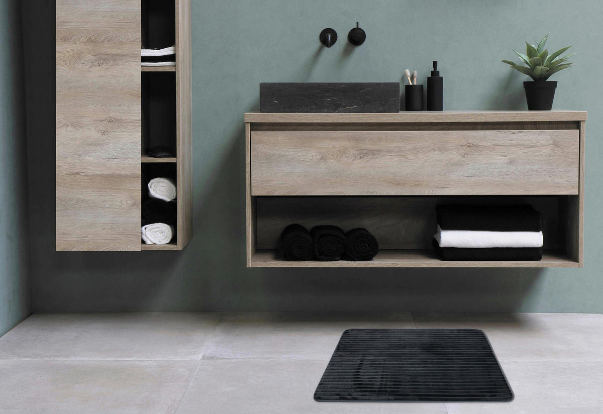 KÚPEĽŇOVÁ PREDLOŽKA, 50/80 cm - antracitová, Basics, textil/plast (50/80cm) - Boxxx