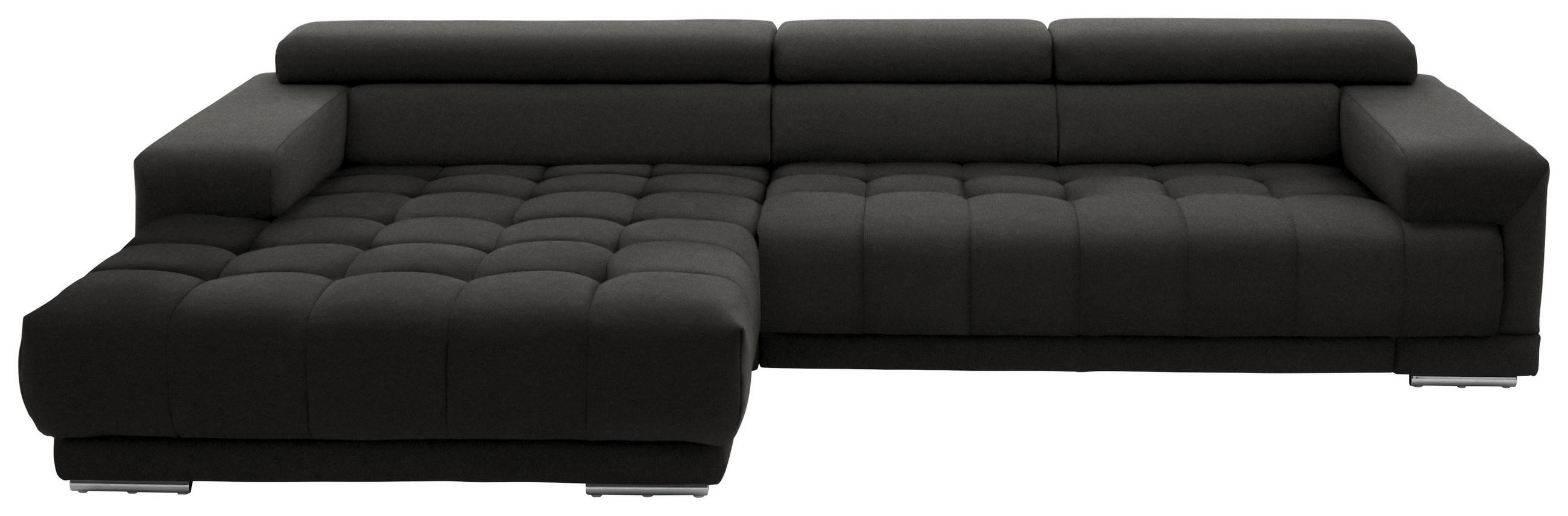 ECKSOFA Mikrofaser Grau  - Silberfarben/Grau, Design, Textil/Metall (190/335cm) - Beldomo Speed