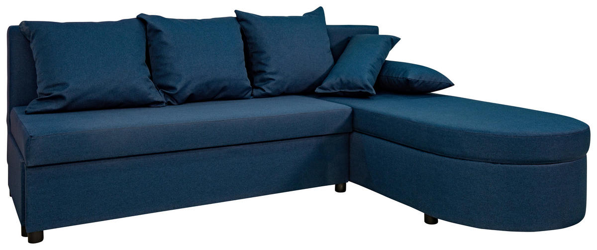 SEDEŽNA GARNITURA, tkanina temno modra  - črna/temno modra, Trend, umetna masa/tekstil (159/196cm) - Ti'me