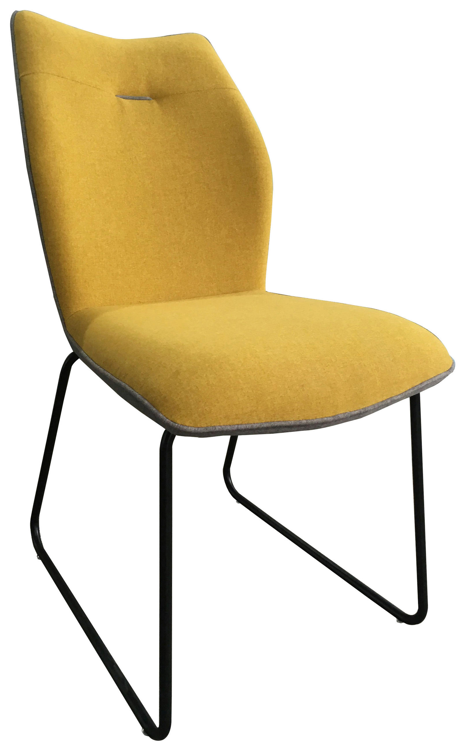STUHL  in Mikrofaser  - Gelb/Schwarz, Design, Textil/Metall (47,5/91/63,5cm) - Novel
