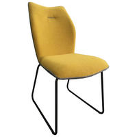 STUHL  in Mikrofaser  - Gelb/Schwarz, Design, Textil/Metall (47,5/91/63,5cm) - Novel