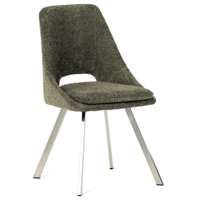 STOLIČKA, 47/85/55 cm - zelená/strieborná, Modern, kov/textil (47/85/55cm) - Carryhome