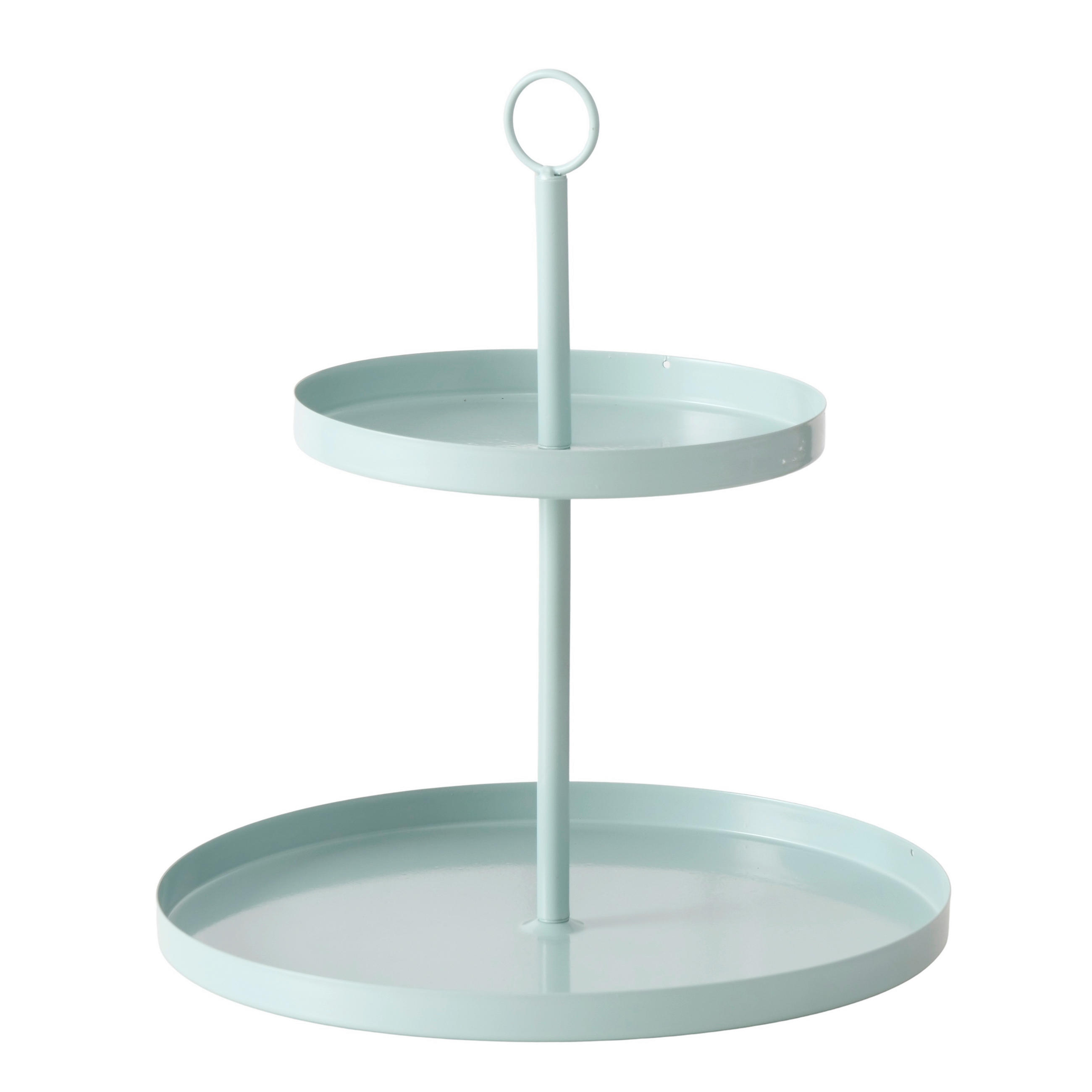 ETAGERE 2-stöckig - Türkis, Basics, Metall (30/34cm) - Boltze Home