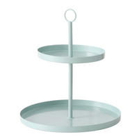 ETAGERE 2-stöckig - Türkis, Basics, Metall (30/34cm) - Boltze Home