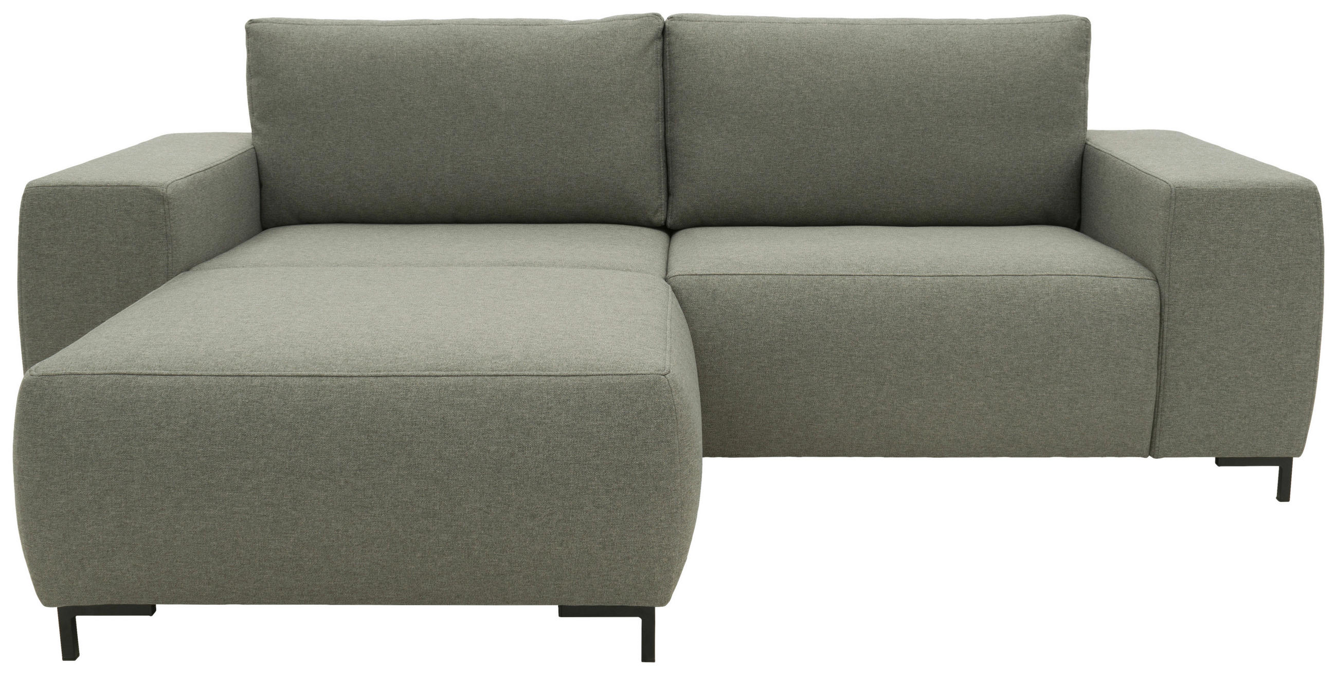 ECKSOFA Looks VI Graubraun Webstoff  - Graubraun/Schwarz, Design, Textil/Metall (242/160cm) - LOOKS by W.Joop