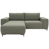 ECKSOFA in Webstoff Graubraun  242/160 cm  - Graubraun/Schwarz, Design, Textil/Metall (242/160cm) - LOOKS by W.Joop