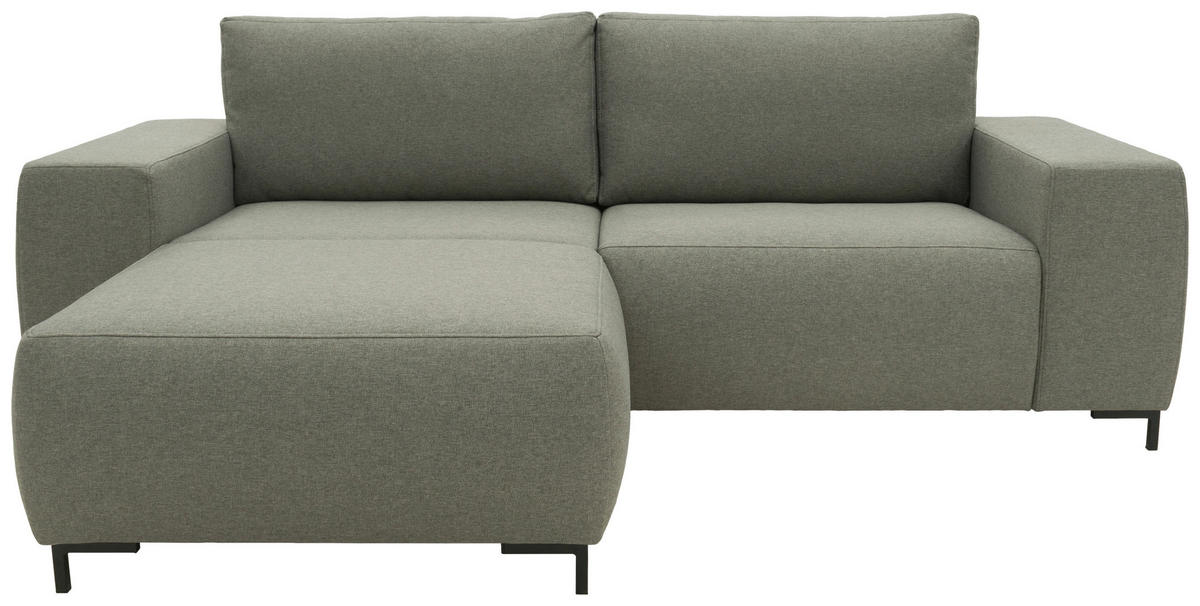 ECKSOFA in Webstoff Graubraun  242/160 cm  - Graubraun/Schwarz, Design, Textil/Metall (242/160cm) - LOOKS by W.Joop