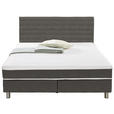 BOXSPRINGBETT 160/200 cm  in Dunkelgrau  - Dunkelgrau, Design, Textil/Metall (160/200cm) - Carryhome