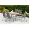 GARTENTISCHGRUPPE beschichtet AkazieHartholz Aluminium  - Silberfarben/Naturfarben, KONVENTIONELL, Holz/Textil - Gardenson