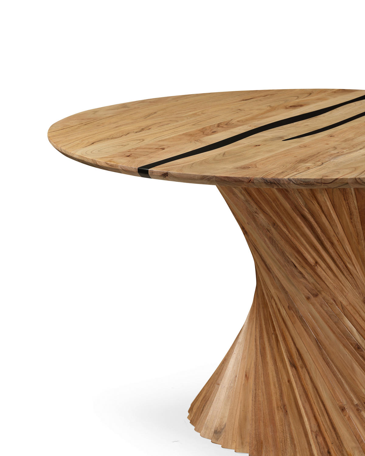 ESSTISCH 130/76/130 cm Echtholz  Holz gastro- und objekttauglich rund Schwarz, Akaziefarben  - Schwarz/Akaziefarben, Modern, Holz (130/76/130cm) - Lomoco