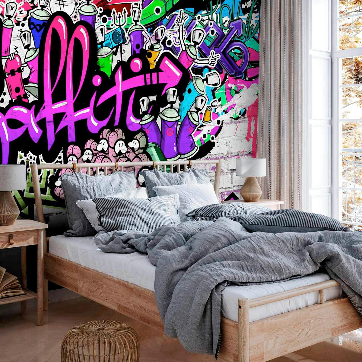 FOTOTAPETE  - Violett/Grün, LIFESTYLE, Textil (250/175cm) - artgeist