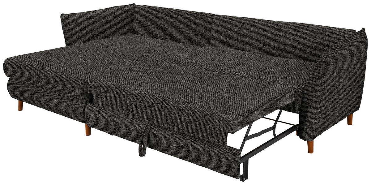 HÖRNSOFFA i chenille antracit  - antracit/ekfärgad, Klassisk, trä/textil (284/162cm) - MID.YOU