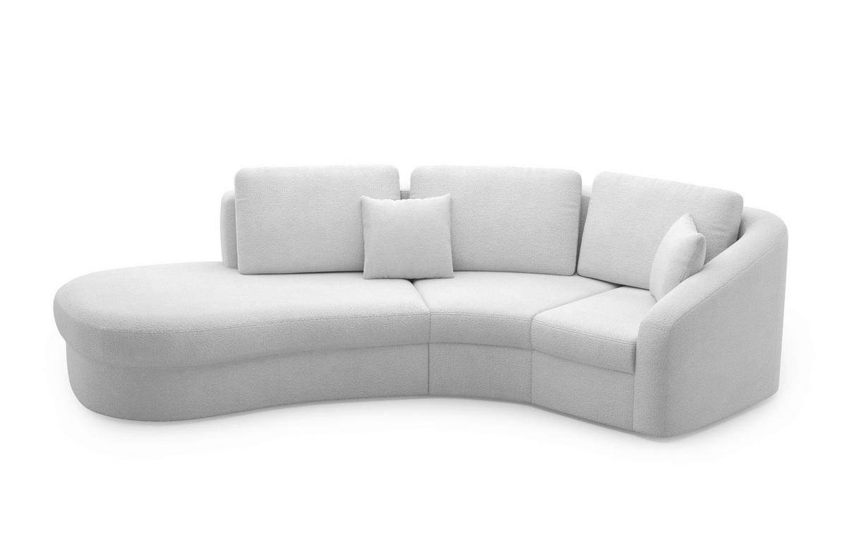 ECKSOFA in Flachgewebe Silberfarben  - Silberfarben/Schwarz, Modern, Kunststoff/Textil (230/266cm) - Sit & More