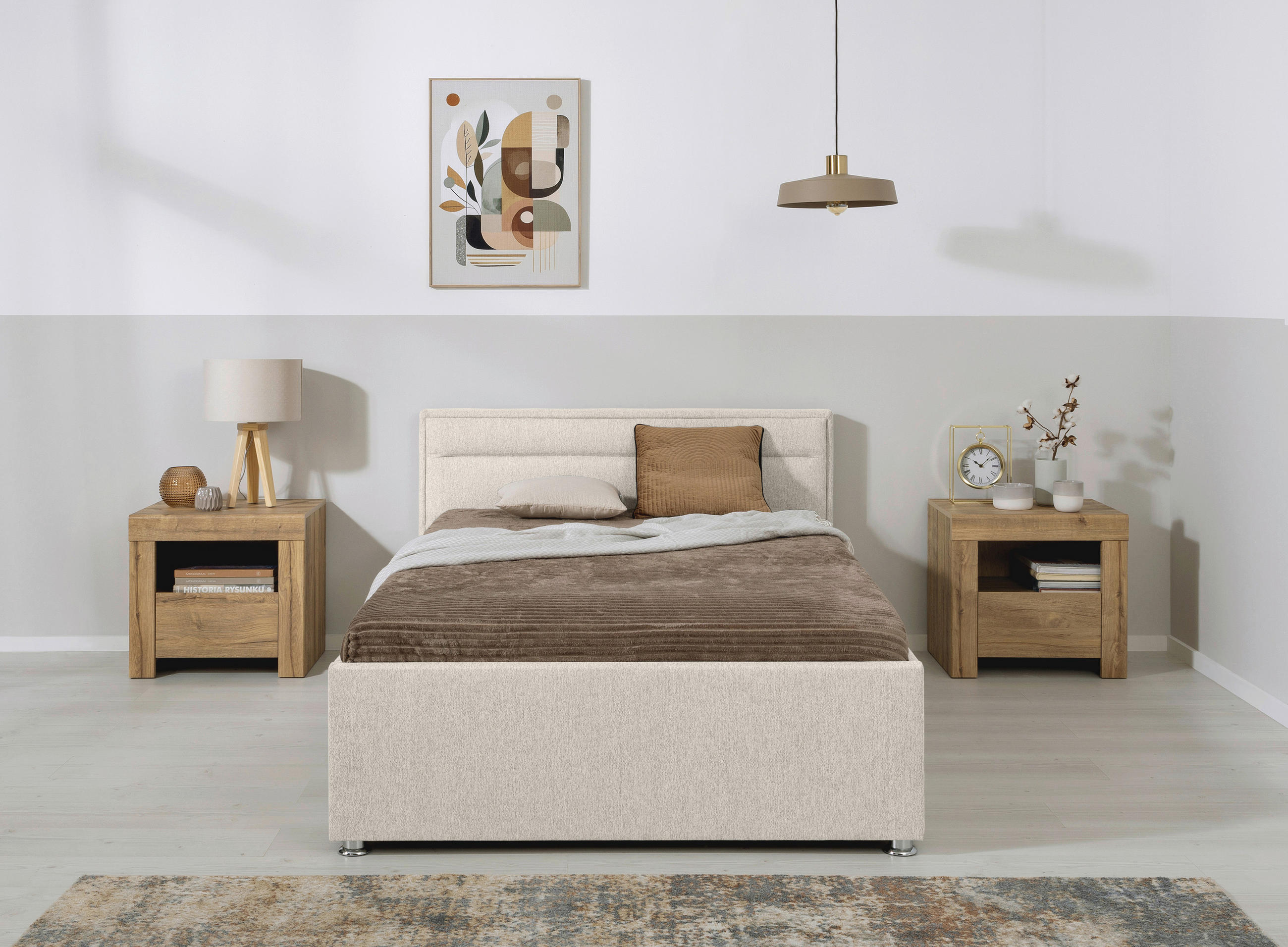 POLSTERBETT Lattenrost, Bettkasten Naturfarben 120/200 cm  - Naturfarben, MODERN, Holz/Kunststoff (120/200cm) - MID.YOU