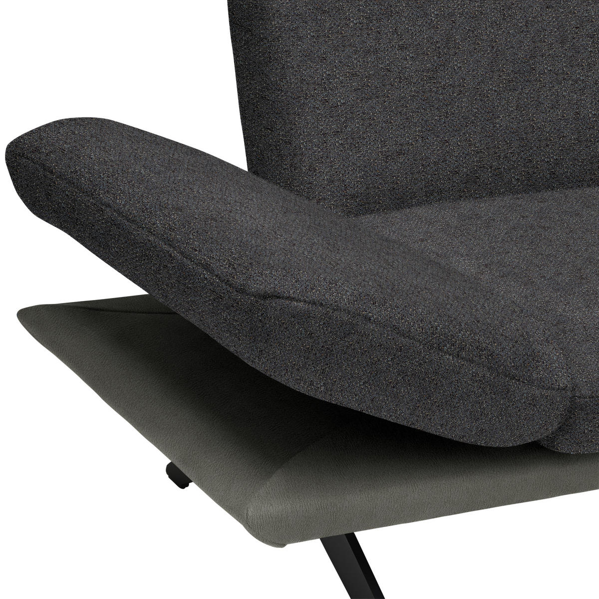 ECKSOFA Chenille, Flachgewebe Dunkelbraun, Schwarzbraun  - Schwarzbraun/Dunkelbraun, Design, Textil/Metall (270/239cm) - Koinor