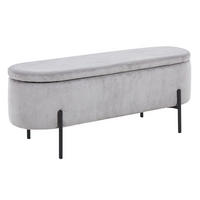 Bancă Cu Spațiu Depozitare textil, 110/44/40 cm  - gri deschis/negru, Modern, metal/textil (110/44/40cm) - Livetastic