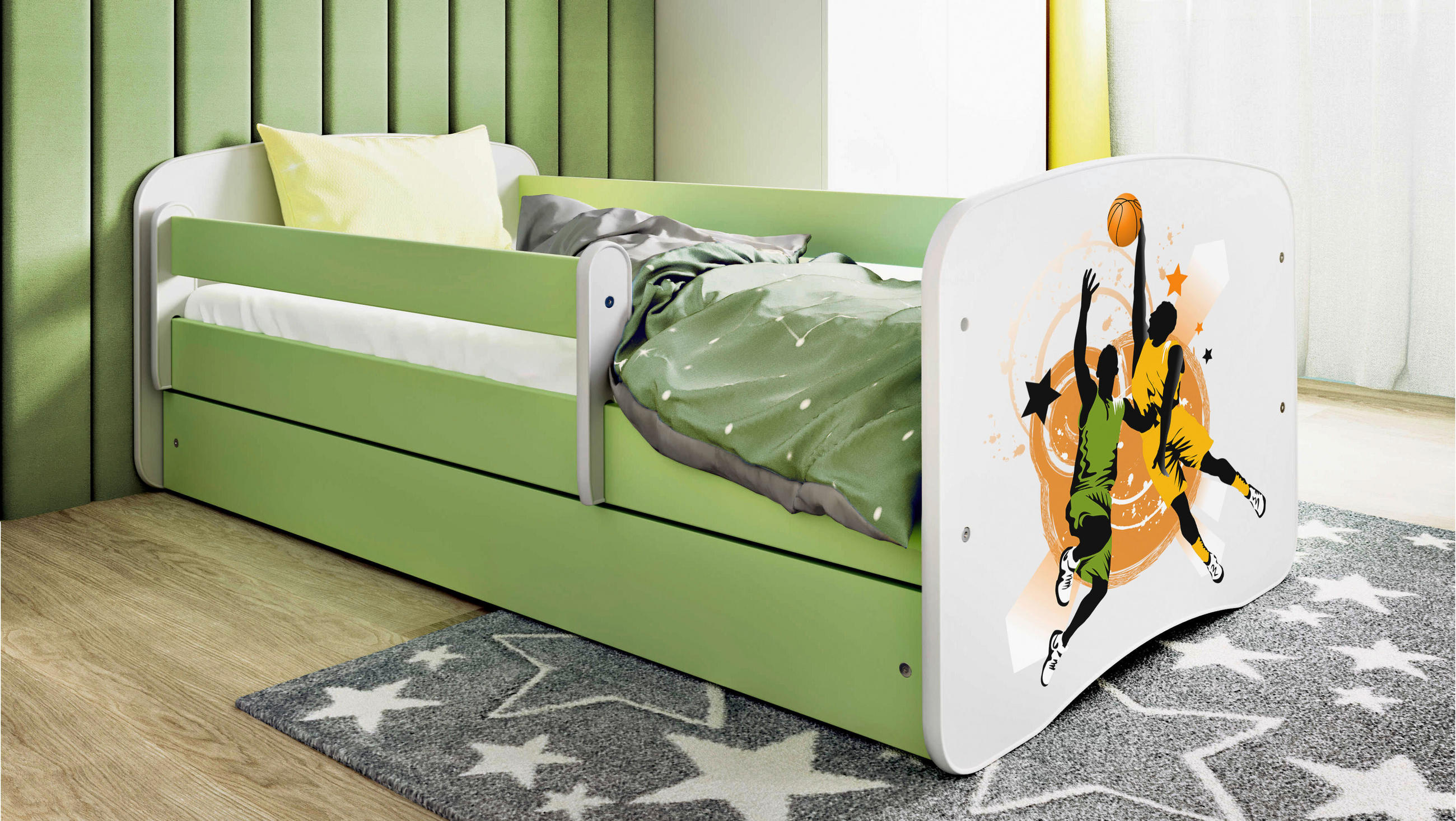 Mid.you Kinder-/Juniorbett Babydreams Grün, Weiß 80x160 cm
