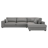 ECKSOFA in Cord Grau  - Schwarz/Grau, Konventionell, Kunststoff/Textil (314/250cm) - Carryhome