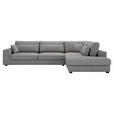 ECKSOFA Grau Cord  - Schwarz/Grau, KONVENTIONELL, Kunststoff/Textil (314/250cm) - Carryhome