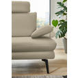 ECKSOFA in Echtleder Creme, Naturfarben  180/310 cm  - Creme/Schwarz, Design, Leder/Metall (180/310cm) - Dieter Knoll