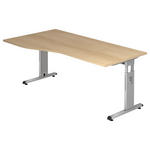 SCHREIBTISCH 180/100/65-85 cm  in Eichefarben  - Eichefarben/Silberfarben, KONVENTIONELL, Holzwerkstoff/Metall (180/100/65-85cm) - Venda