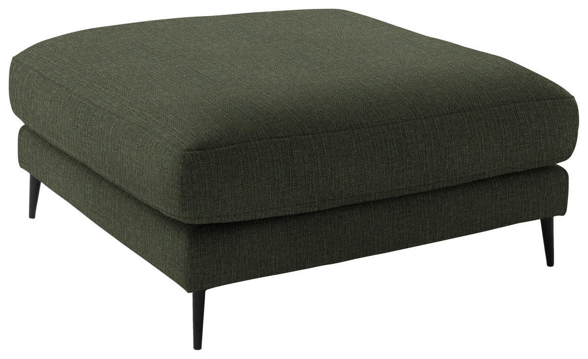 ECKSOFA in Flachgewebe Dunkelgrün  253/177 cm  - Dunkelgrün/Schwarz, Design, Textil/Metall (253/177cm) - Dieter Knoll