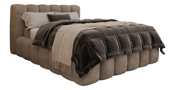 POLSTERBETT Bettkasten Beige 140/200 cm - Beige/Schwarz, Trend, Kunststoff/Textil (140/200cm) - Esposa