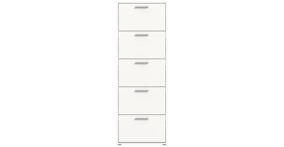 SCHUHKIPPER - Silberfarben/Weiß, Design, Holzwerkstoff/Kunststoff (59/169/17cm) - Carryhome