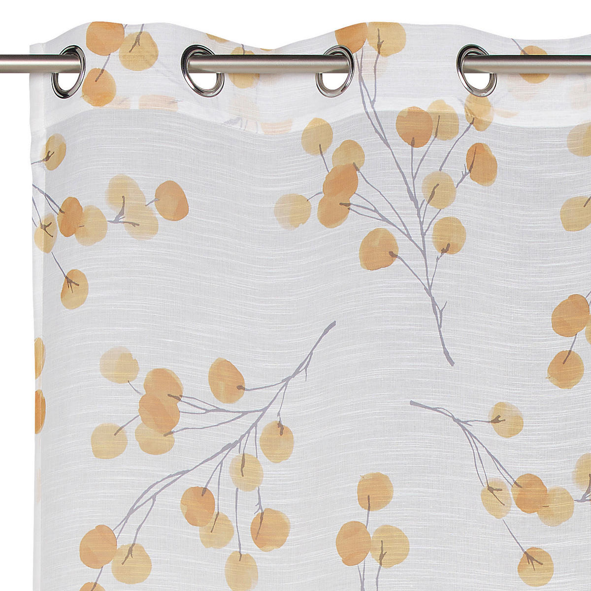 PERDEA CU INELE TIP CAPSĂ semitransparent  - galben, Konventionell, textil (135/245cm) - Esposa