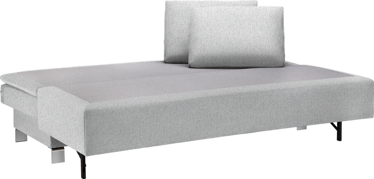 SCHLAFSOFA in Webstoff Hellgrau  - Hellgrau, MODERN, Textil/Metall (200/85/90cm) - Joka
