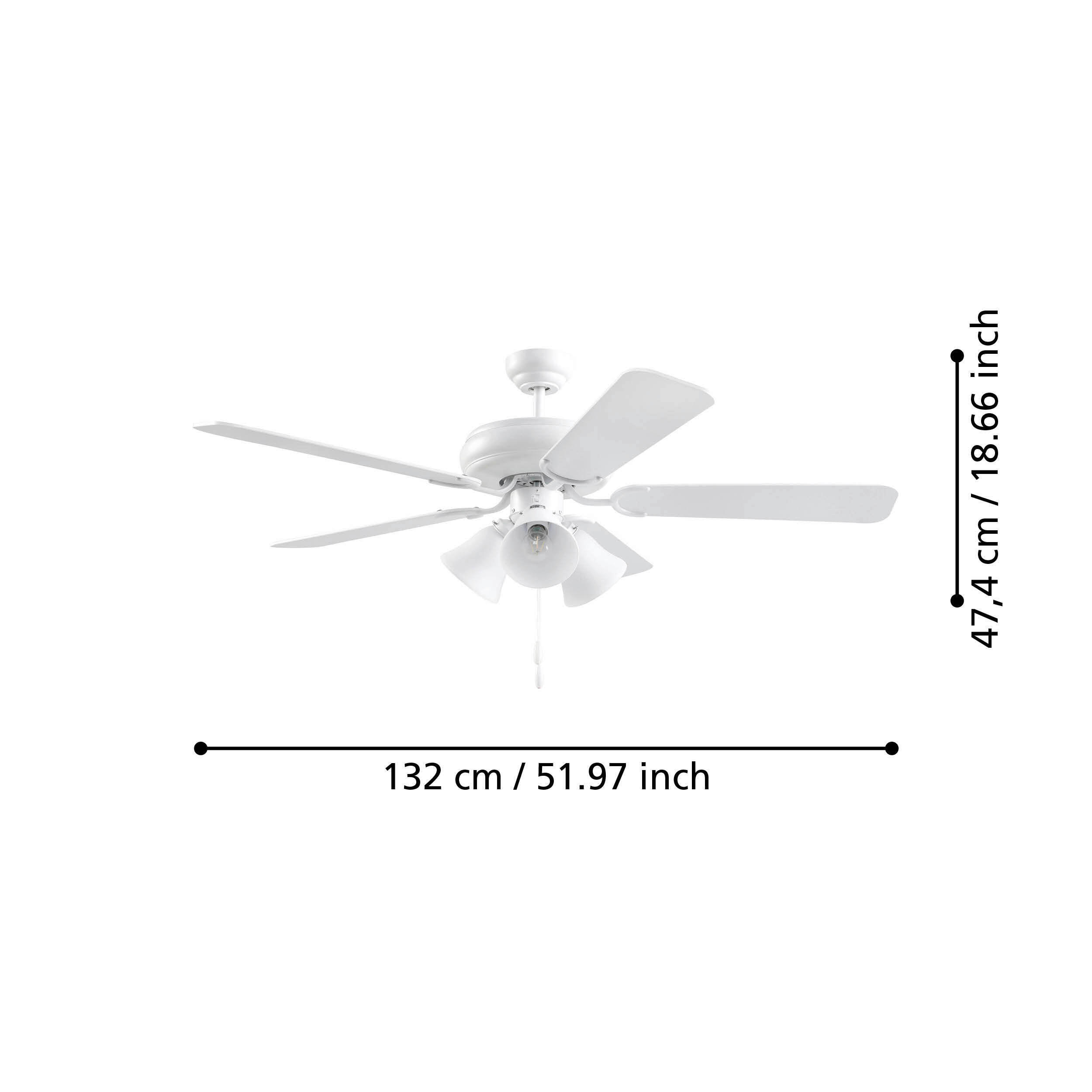 Thumbnail - Eglo Ventilator, Metall, Ahorn, 47.4 cm, geräuscharm, einfache Installation, Zugschalter, Freizeit, Elektrogeräte