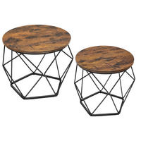 COUCHTISCHSET rund Braun, Schwarz  - Schwarz/Braun, MODERN, Holzwerkstoff/Metall (60/60/45cm) - MID.YOU