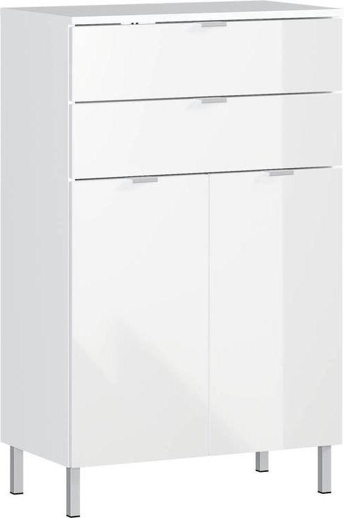 KOMMODE Germania 8531-84 GW-MAURESA in 60/97/34 cm - Chromfarben/Weiß, KONVENTIONELL, Holzwerkstoff/Metall (60/97/34cm) - Germania