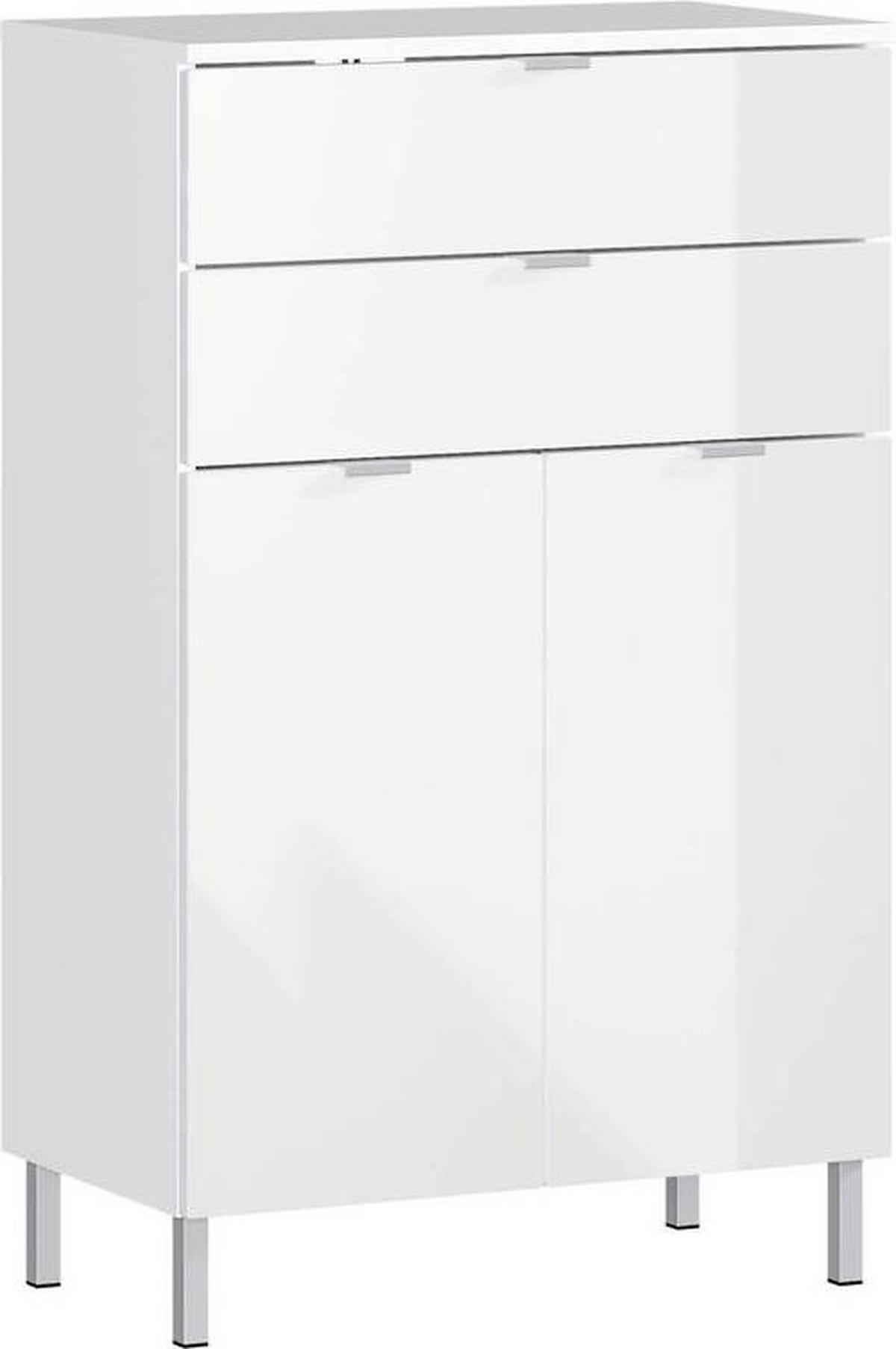 KOMMODE 60/97/34 cm  in Weiß  - Chromfarben/Weiß, KONVENTIONELL, Holzwerkstoff/Metall (60/97/34cm) - Germania